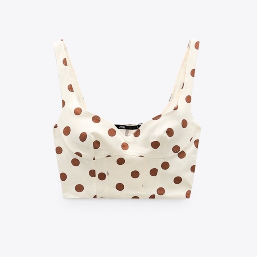 NWT Zara "Dotted Crop Top"